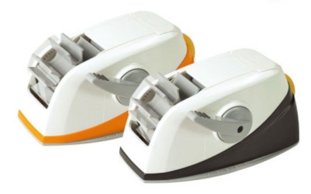 3M Desktop Dual-2 Acrylic Sticky Tape Dispenser with Self-Cutting Feature - Orange Tape Holder for Office, Crafting, and Packaging | Perfect for Wrapping Gifts, Securing Documents, and DIY Projects