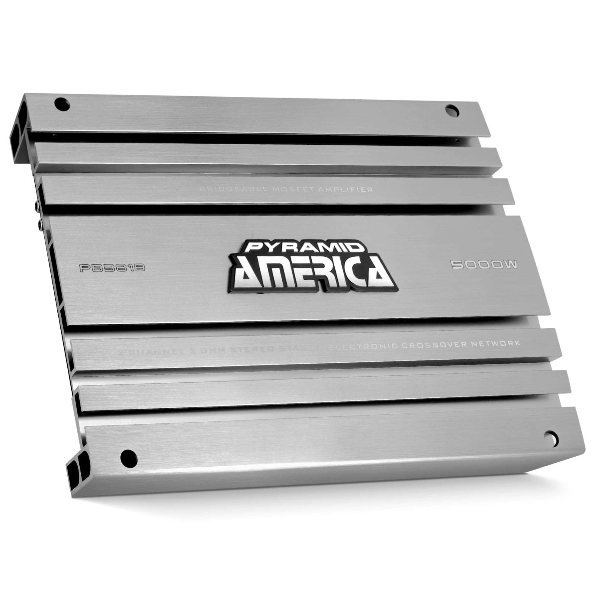 5000W 2 Channel Car Stereo Amplifier - High Power Bridgeable MOSFET Audio Amp with Crossover & Bass Boost, Silver RCA Inputs for Car Speakers & Subwoofers | Perfect for Car Audio Upgrades, Bass Enhancement, and Custom Sound Systems