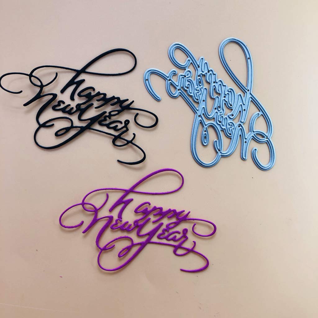 Happy New Year Metal Cutting Dies for DIY Scrapbooking, Album Stamping, Paper Card Making & Craft Decorations | Perfect for Holiday Greeting Cards, Memory Books, and Paper Craft Projects