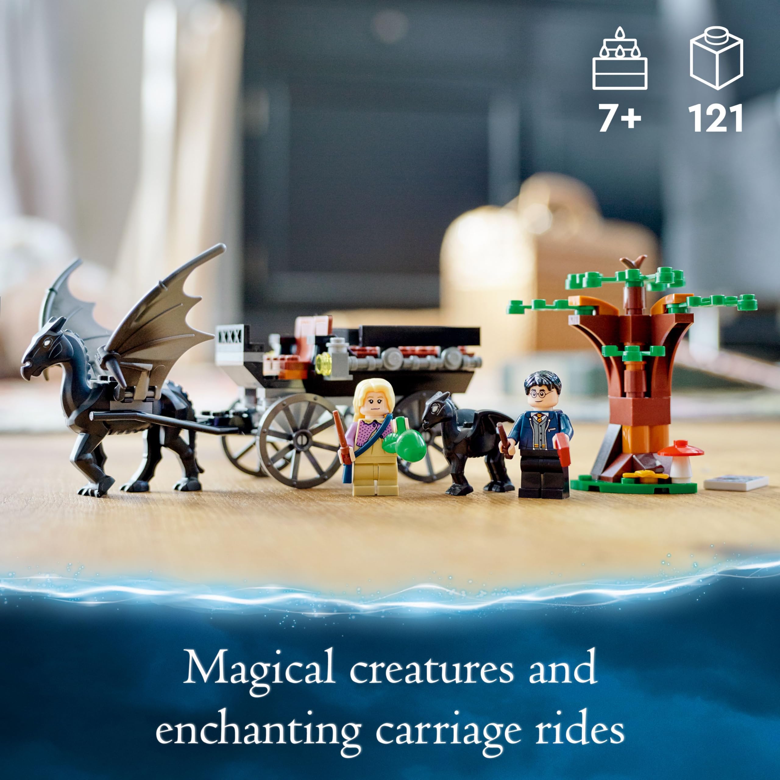 LEGO 76400 Harry Potter Thestral Carriage Hogwarts Toy Set with Minifigures – Magical Building Kit for Kids Ages 7+ | Wizarding World Playset for Creative Play & Collectors