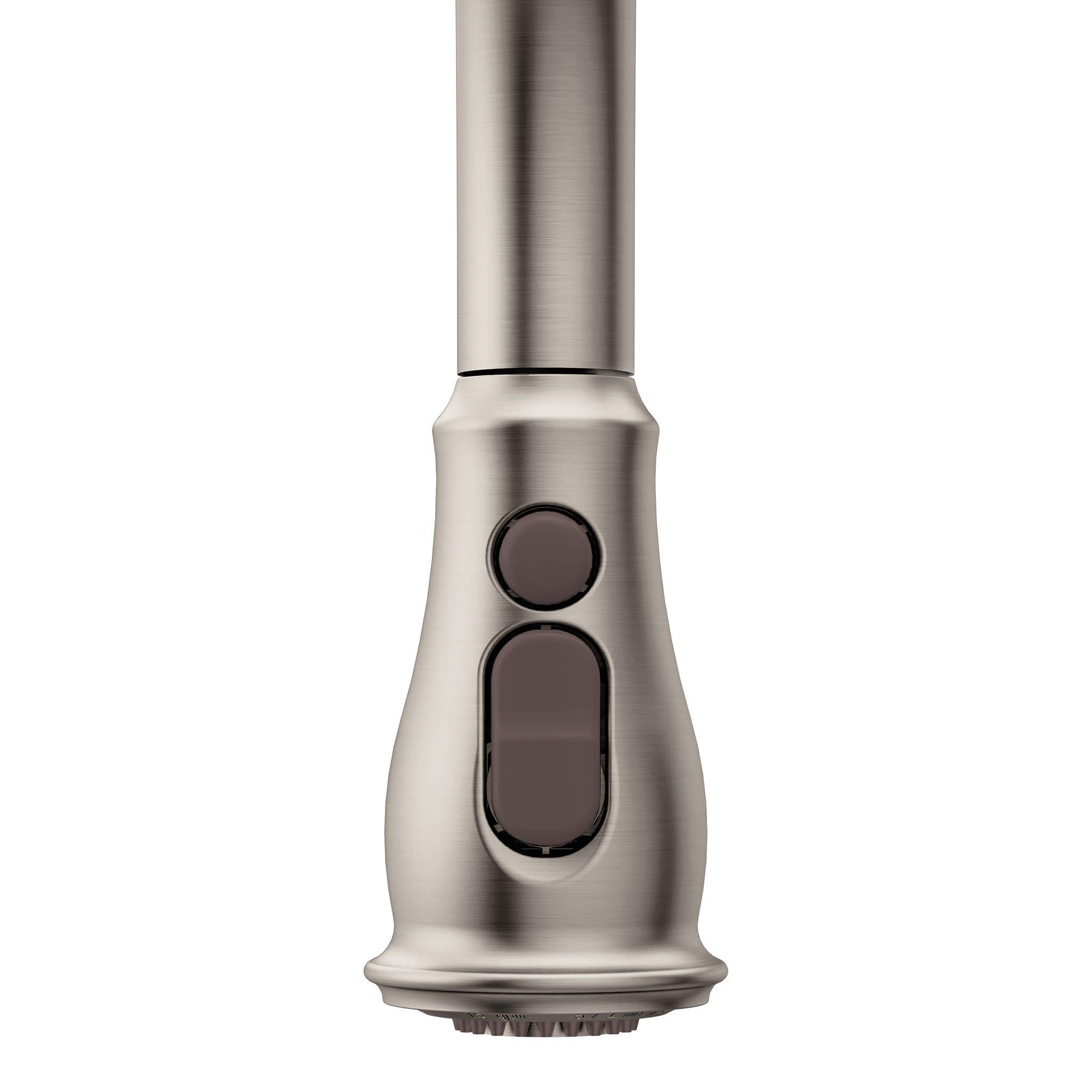 Moen Brantford 7185SRS Spot Resist Stainless Steel High Arc Pull-Down Kitchen Faucet with Reflex Technology & Soap Dispenser - Perfect for Modern Kitchens, Easy Cleaning & Hand Washing