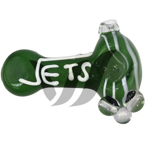 New York Jets NFL Team Themed Glass Pipe for Smoking - Perfect for Football Fans & Collectors - Use at Home, Parties, or Tailgating Events