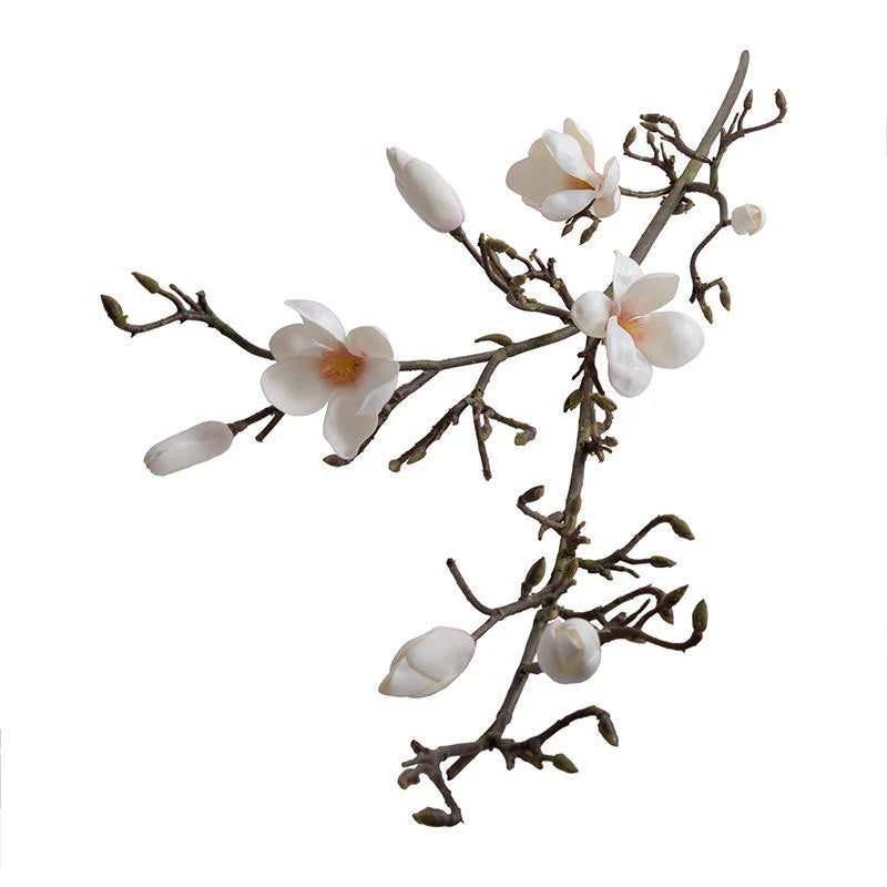 Magnolia Tree Branch for Home Decor - Artificial Faux Magnolia Stems for Floral Arrangements, Wedding Centerpieces, and DIY Crafts
