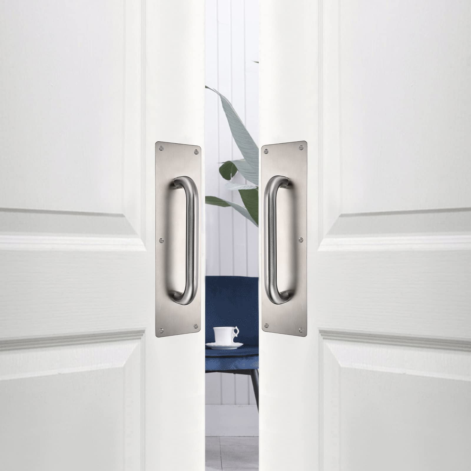 Stainless Steel Door Push Plates (4PCS) - Durable Handle Plates for Home & Office Use