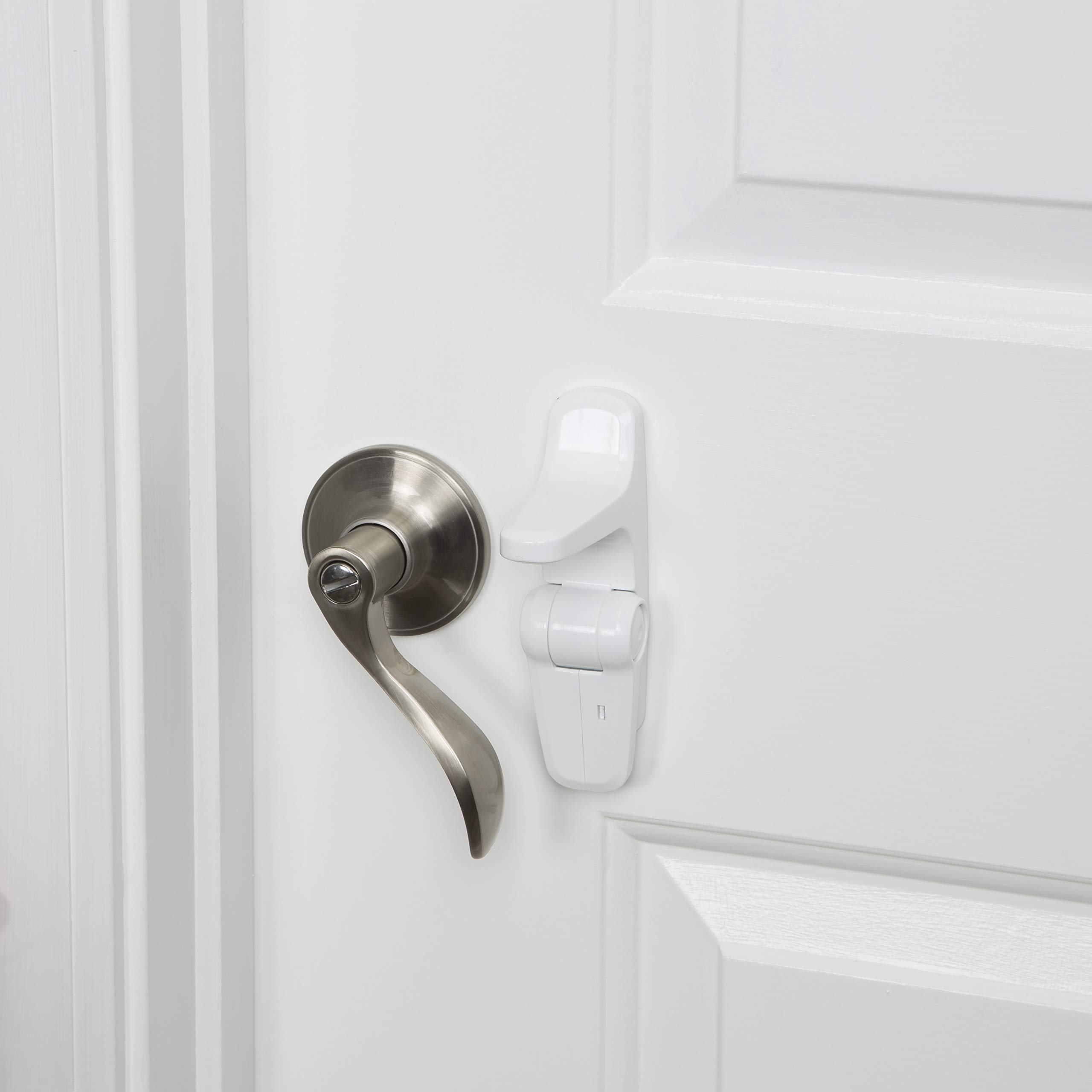 Safety 1st Outsmart Lever Handle Lock 2-Pack - Childproof Cabinet & Door Locks for Baby Safety - White (One Size) - Perfect for Kitchens, Bathrooms & Nursery Childproofing