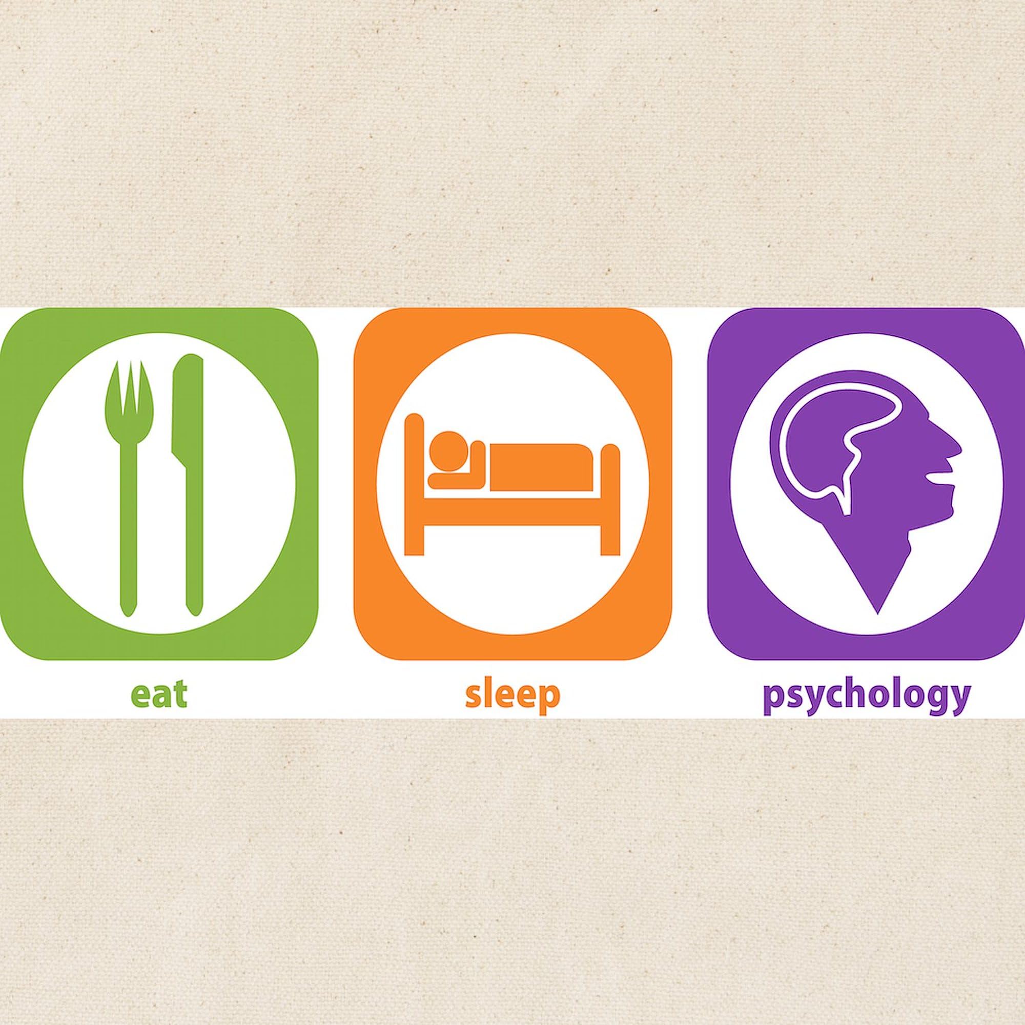 Eat Sleep Psychology Tote Bag - Natural Canvas Reusable Shopping Bag for Students, Therapists & Psychology Lovers - Perfect for School, Work & Grocery Shopping