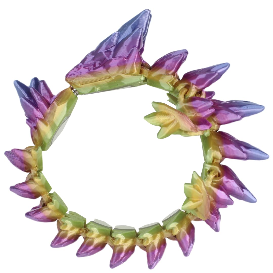 3D Printed Gemstone Dragon Charm Bracelet for Women & Men - Unique Hand Chain Jewelry for Fantasy Lovers, Cosplay & Gift Giving