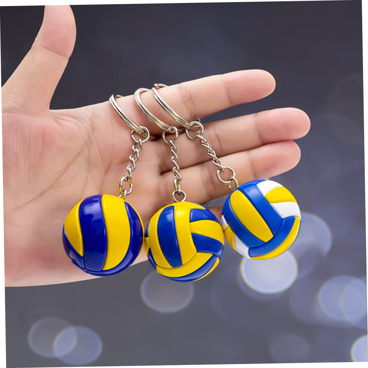 10 Pcs Volleyball Keychain Set - Mini Volleyball Model Toy, Alloy Car Keychain & Hanging Pendant for Volleyball Lovers - Perfect for Sports Fans, Team Gifts, and Backpack Accessories