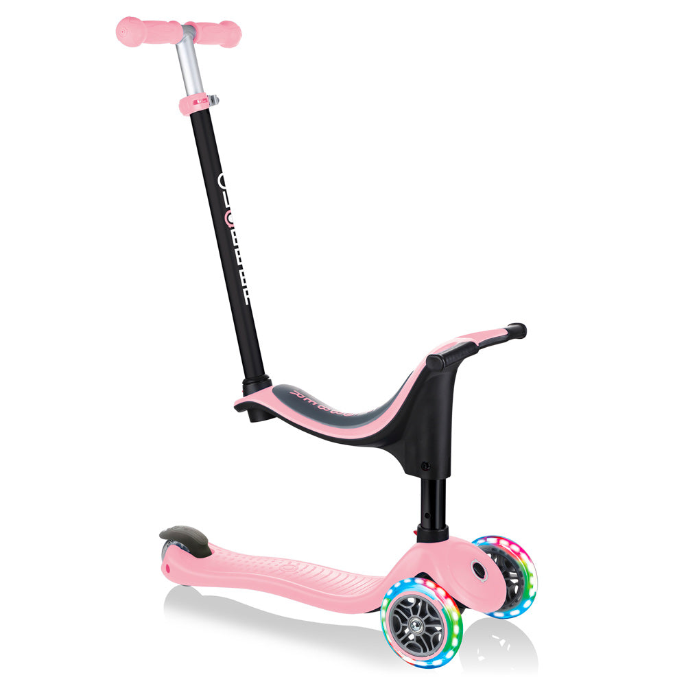 Globber Go Up Sporty Lights Scooter for Kids - LED Wheel Light Up Kick Scooter with Adjustable Handlebar - Perfect for Outdoor Play, Commuting & Neighborhood Rides