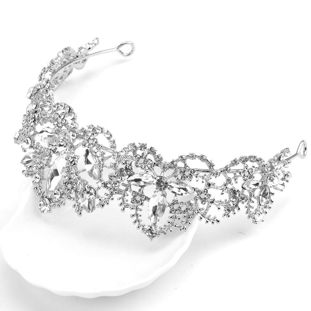 Sparkling Silver Tiara for Women - Rhinestone Wedding Crown, Princess Birthday Headband, Bridal Party & Prom Accessory, Halloween & Christmas Costume Gift - Perfect for Weddings, Parties, Pageants & Special Occasions