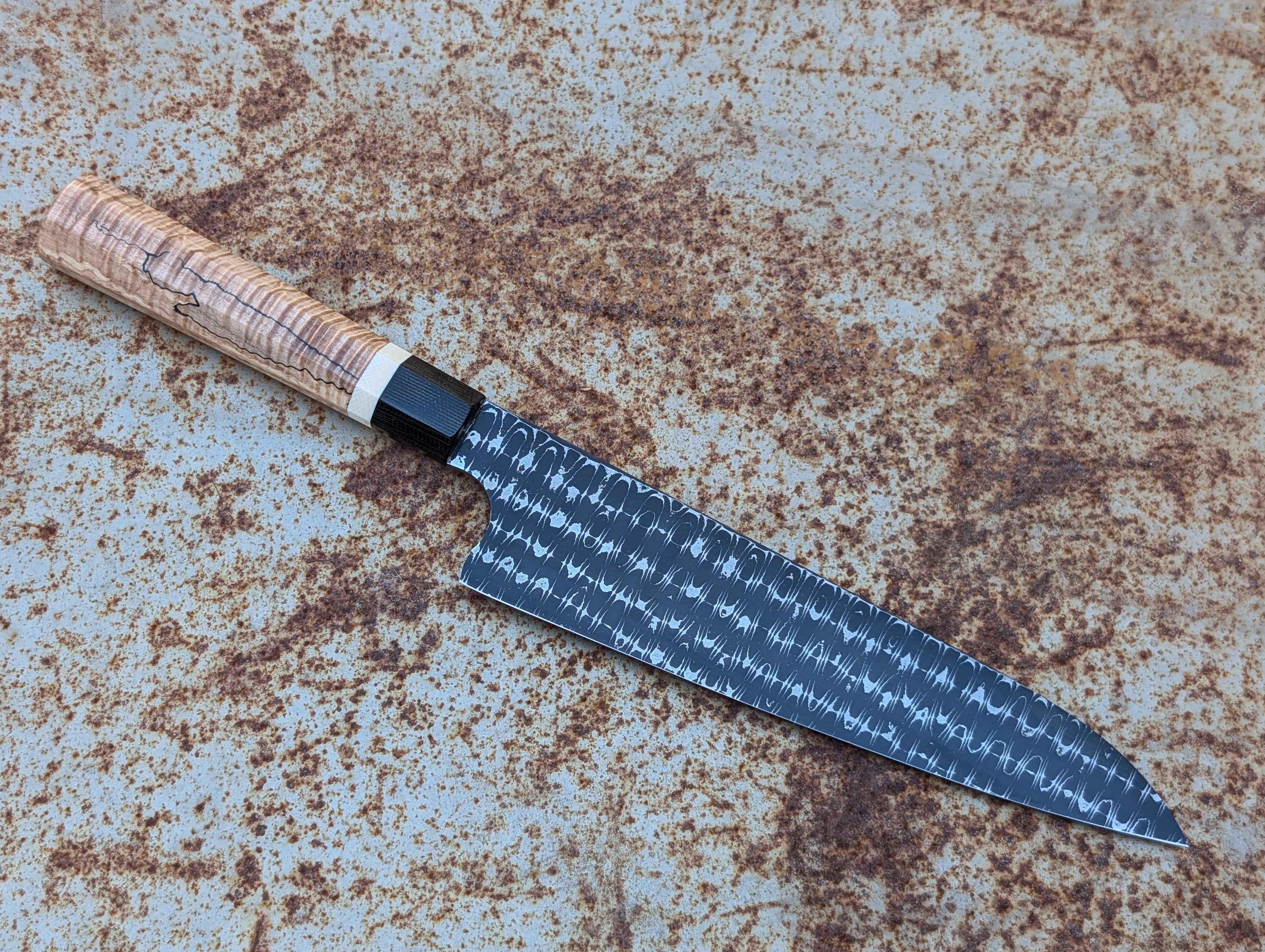 HHH Custom Knives 210mm Razor Wire Gyuto Japanese Chef Knife - Professional Kitchen Knife for Sushi, Meat Cutting & Precision Cooking