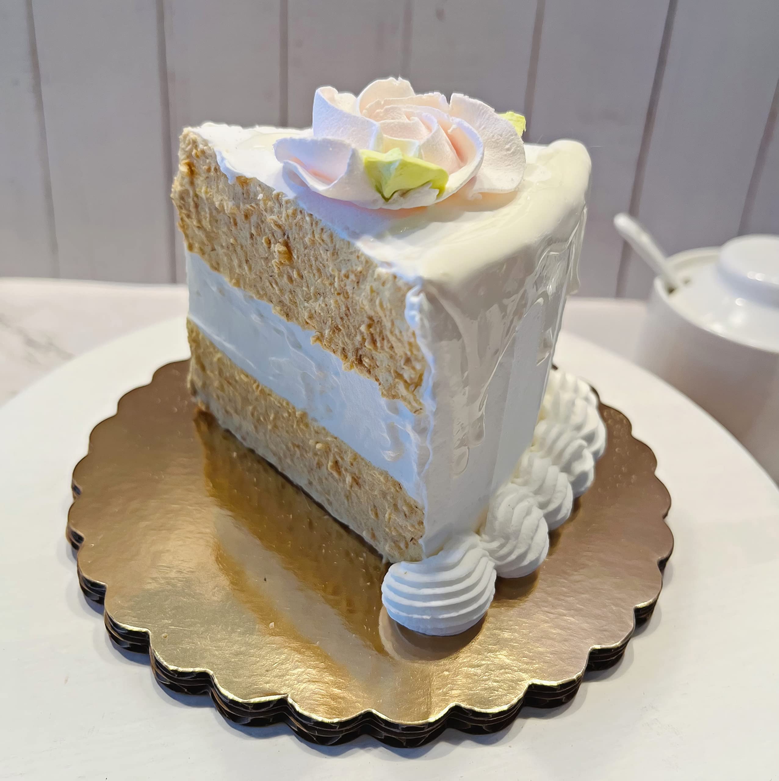 Artificial Fake Cupcakes & Cakes for Display - Faux Wedding Cake Decorations - Pink Slice Piece of Cake for Home, Kitchen & Party Decor - Fake Food Desserts for Table Centerpieces, Photo Props & Display Cakes