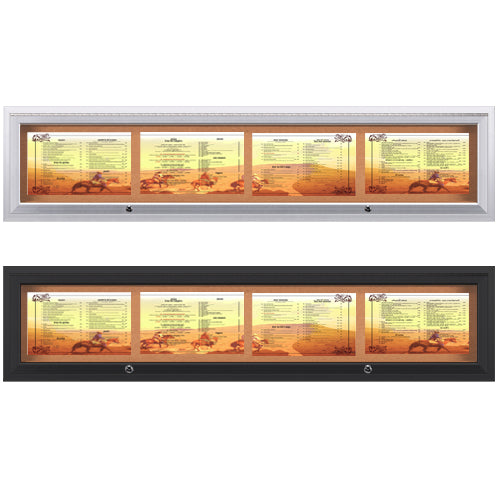 Enclosed Indoor Menu Cases 8.5 x 14 Landscape - Clear Plastic Menu Holders for Restaurants, Cafes & Hotels - Durable Display Stands for Tabletop Menus, Wine Lists & Specials