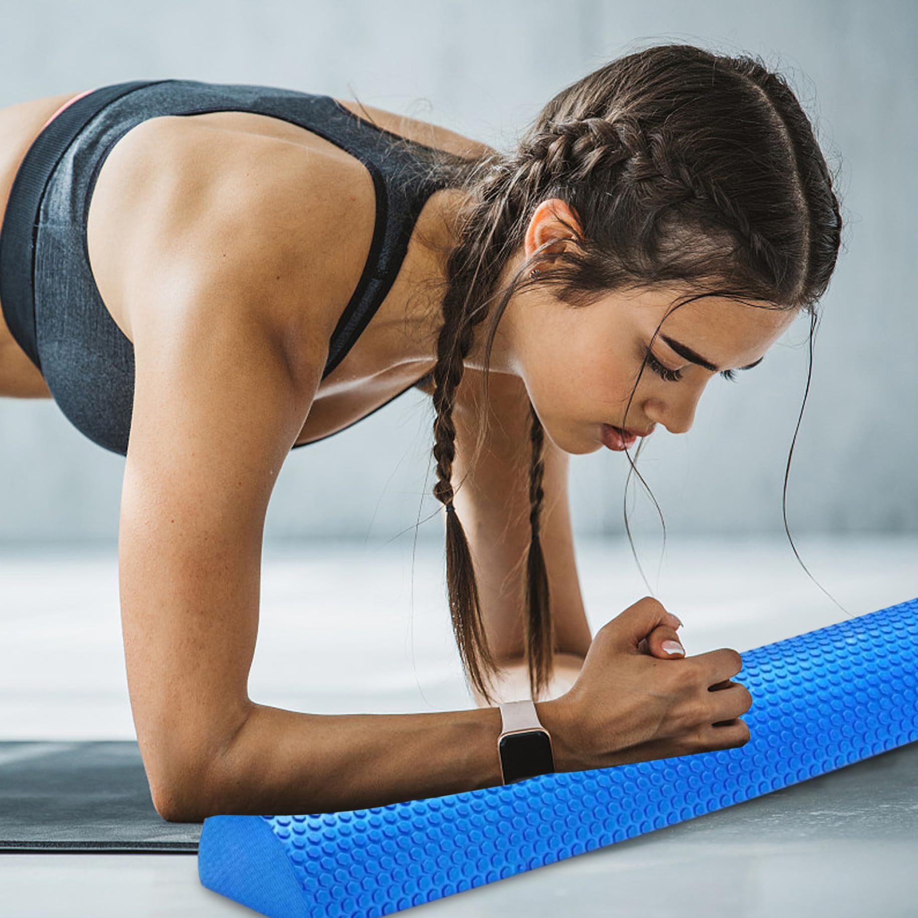 High Density Half Foam Roller 23.6 Inch - Physical Therapy & Massage Roller for Gym, Exercise, Self Massage & Muscle Tension Relief - Perfect for Post-Workout Recovery, Yoga, and Home Fitness Routines