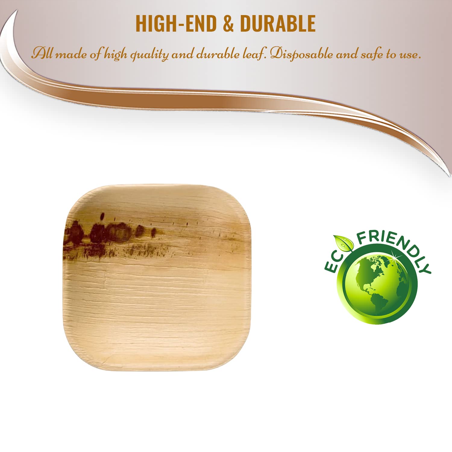 Smarty Had A Party Eco-Friendly Palm Leaf Disposable Dinner Plates - 100% Biodegradable & Compostable 4