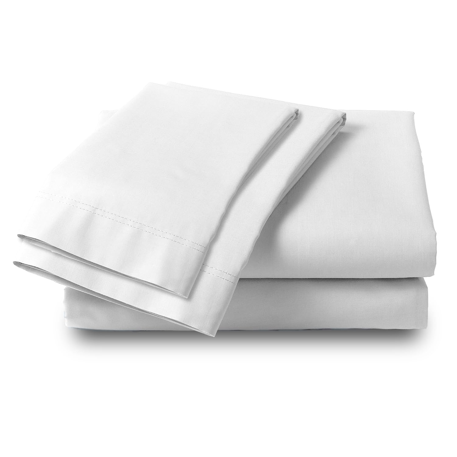 Premium 100% Cotton White Snow Twin Sheet Set - Breathable Percale Weave Bed Sheets for College Dorm & Home - Cool & Crisp Twin Size Deep Pocket Fitted Sheet - Back to School Essentials & Everyday Luxury Bedding Set