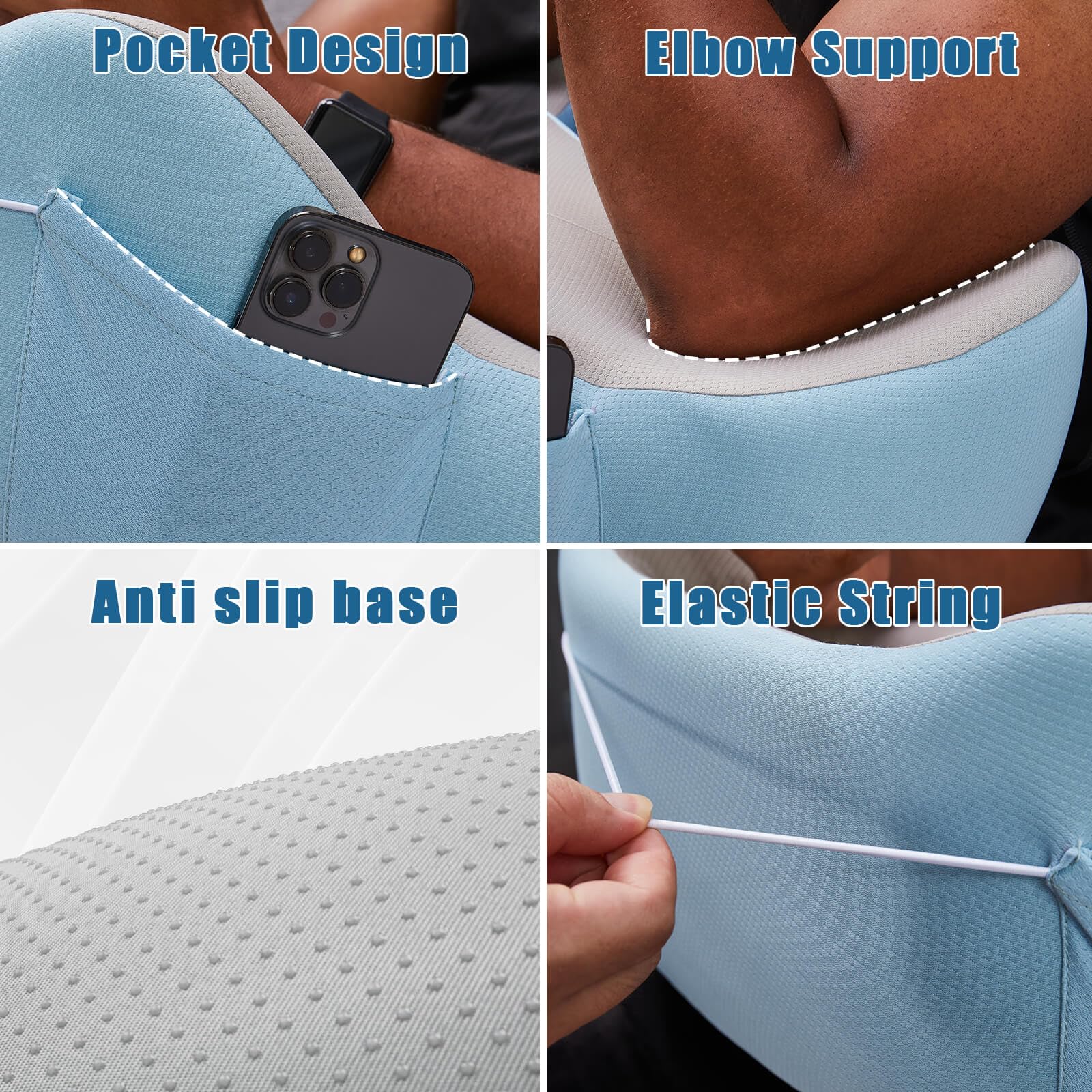 Comfortable Reading Pillow with Built-in Lap Desk - Soft Laptop Cushion for Bed, Couch & Car - Portable Work & Gaming Pillow for Home, Office & Travel Use