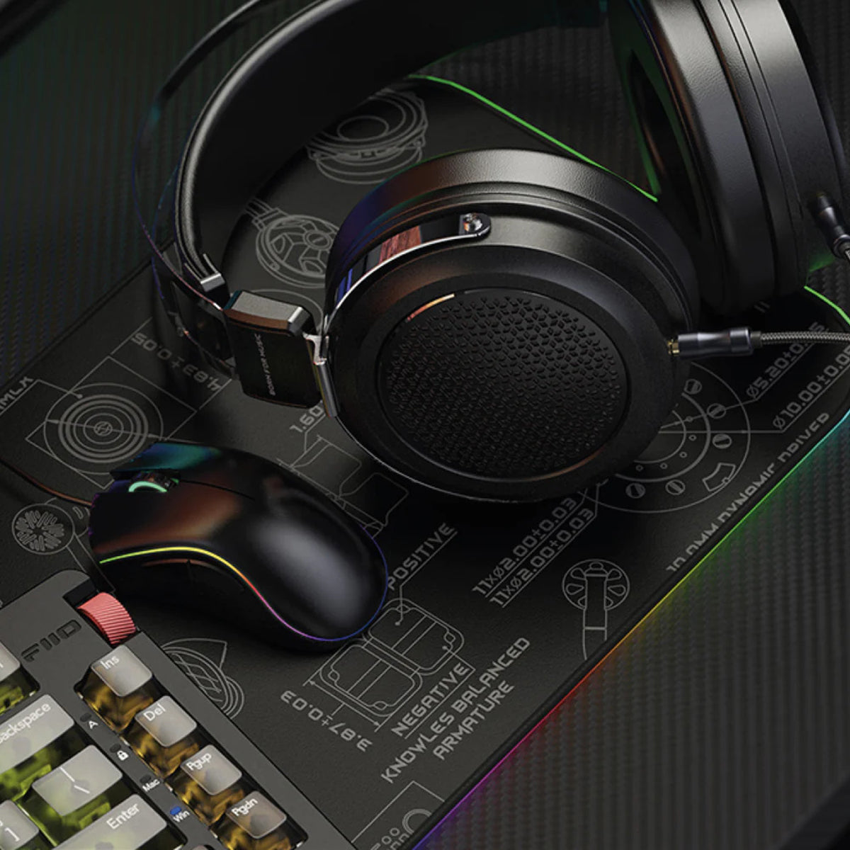 FiiO JT1 Over-Ear Headphones with Hi-Res Audio, 50mm Drivers, Comfortable Memory Foam Earpads - Perfect for Gaming, Music, and Studio Monitoring