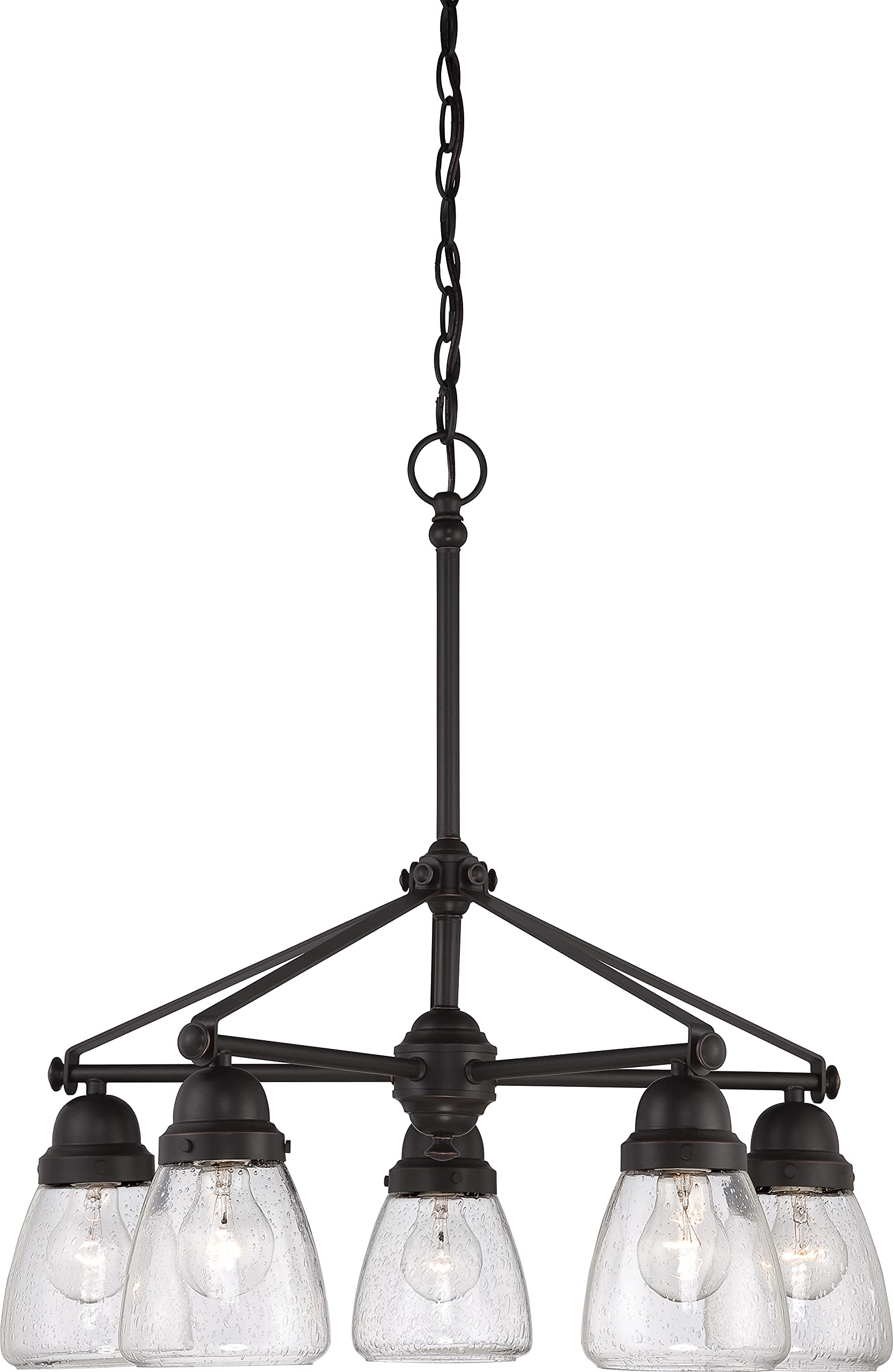 Nuvo Lighting 60/5545 Five Light Chandelier in Bronze/Dark Finish - Elegant Dining Room & Bedroom Ceiling Light Fixture for Modern Home Decor