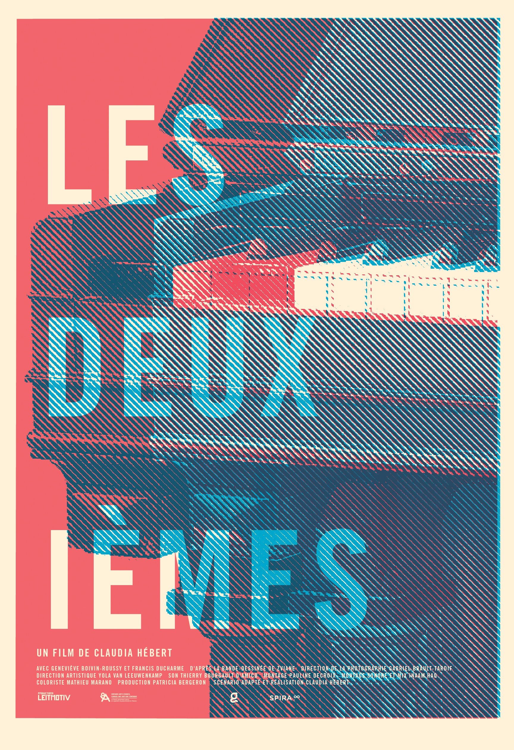 2016 Contemporary Film Poster - Les Deuxiemes (Red and Blue) - Vintage Movie Wall Art for Home Theater Decor & Cinema Lovers Gift