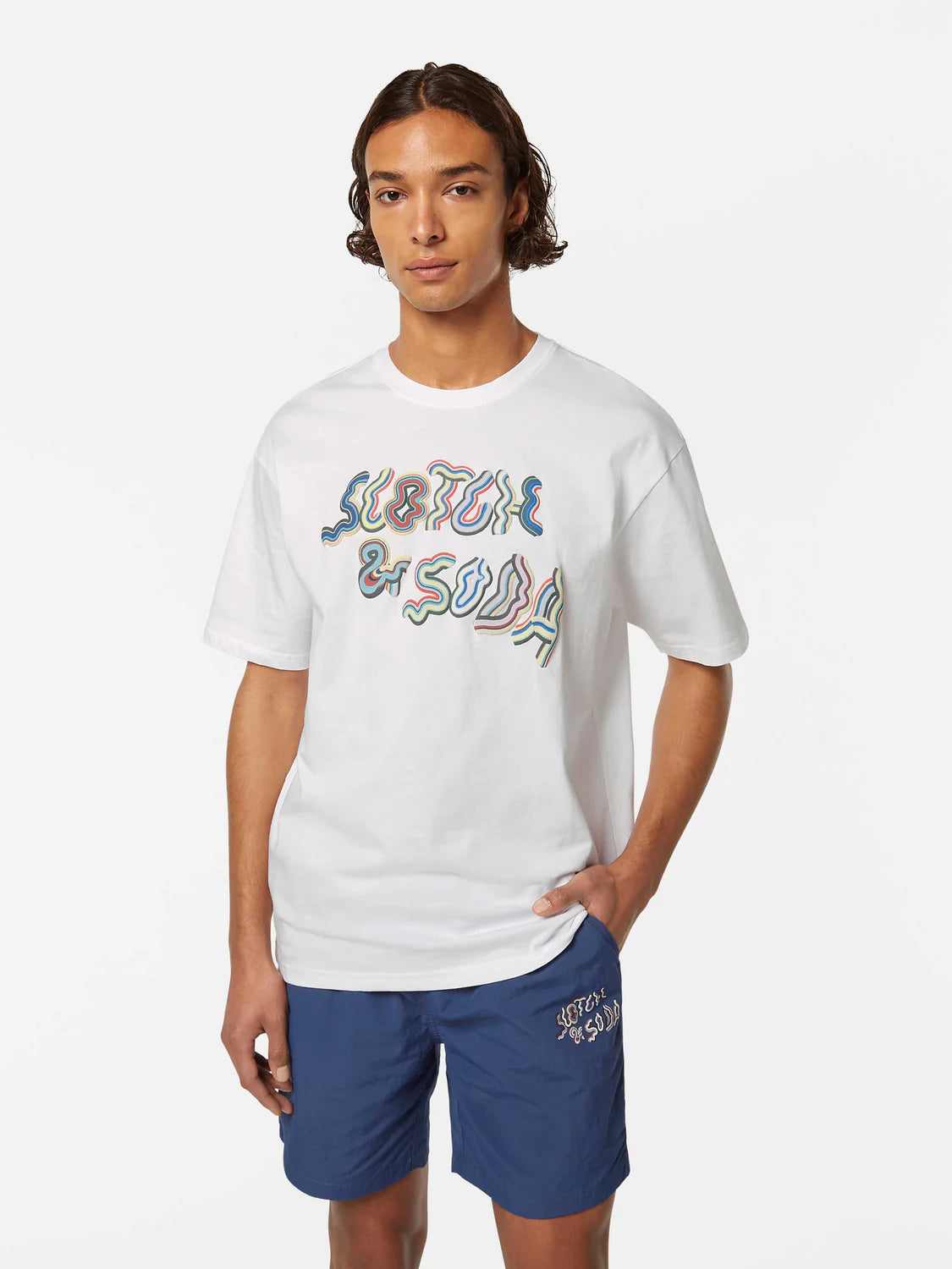 SCOTCH AND SODA Relaxed Fit Graphic Print Cotton T-Shirt for Men | Casual Streetwear & Everyday Comfort