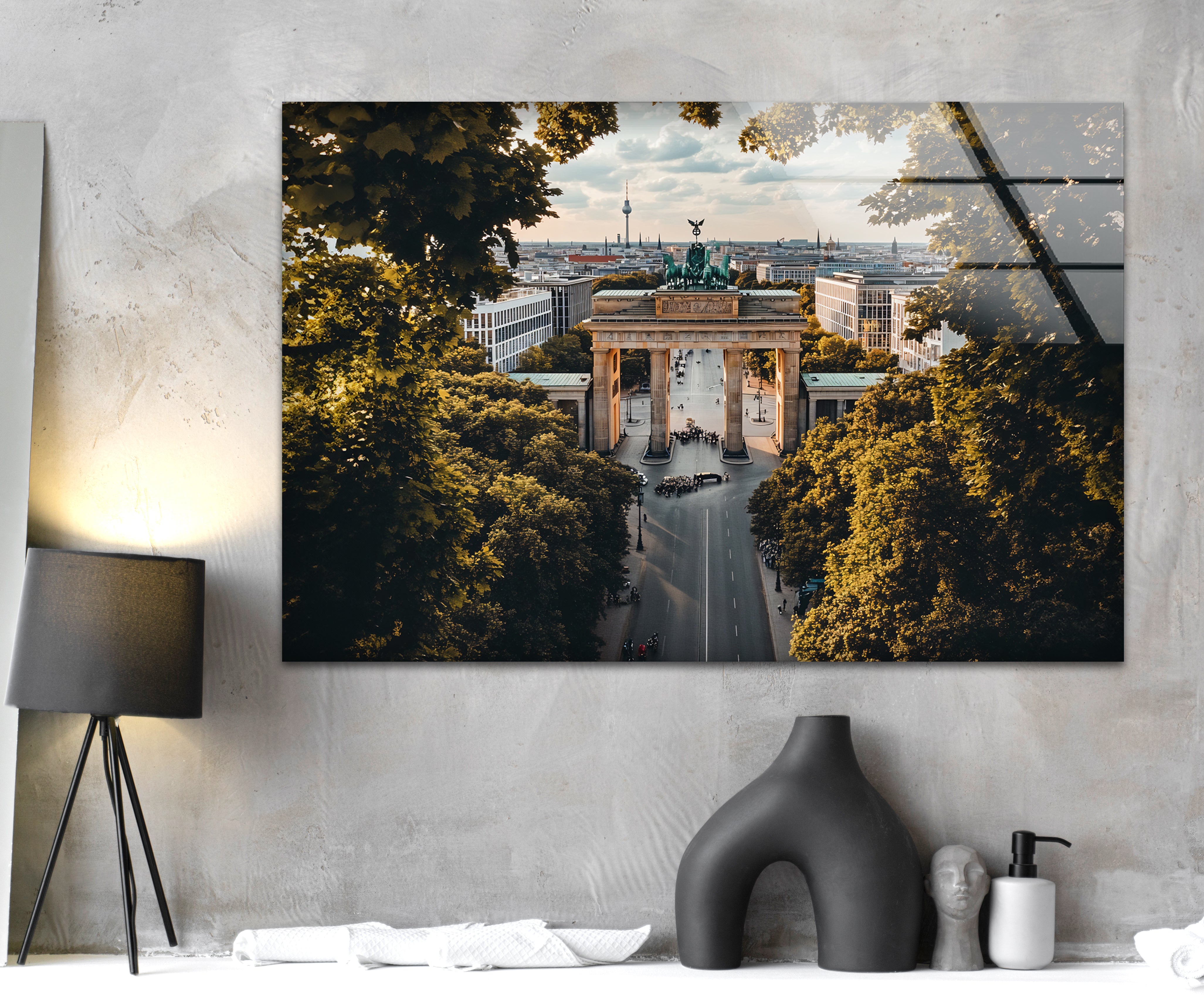 Berlin Landscape Glass Wall Art - Modern Home Decor for Living Room, Bedroom & Office - Stunning Cityscape Design for Interior & Gifts