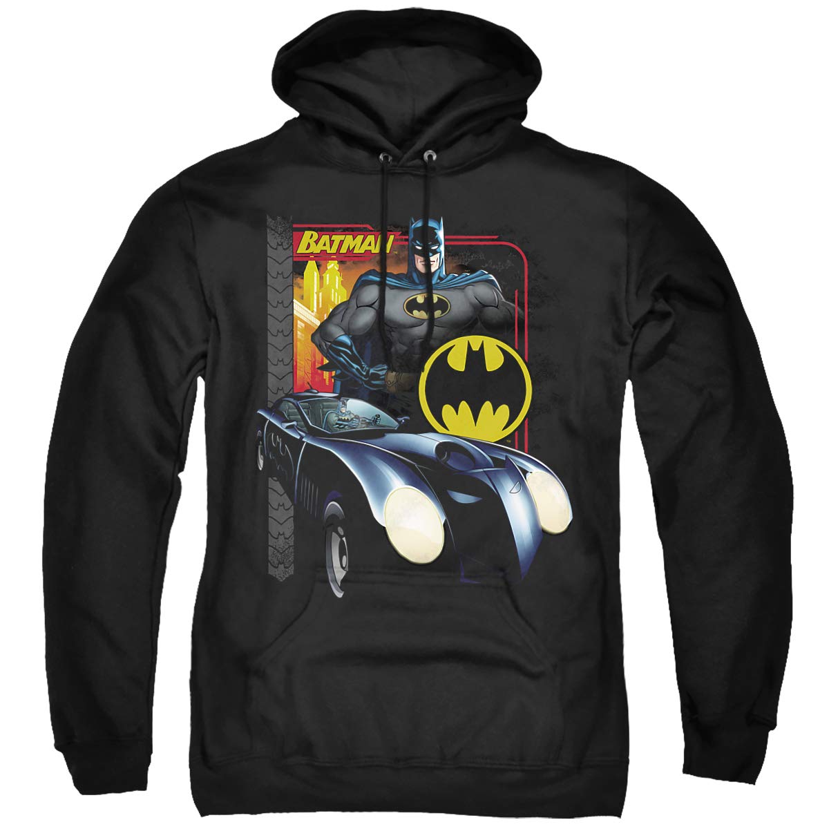 Batman Bat Racing Unisex Hoodie for Adults - Pullover Sweatshirt for Men & Women - Perfect for Cosplay, Comic Con & Casual Wear