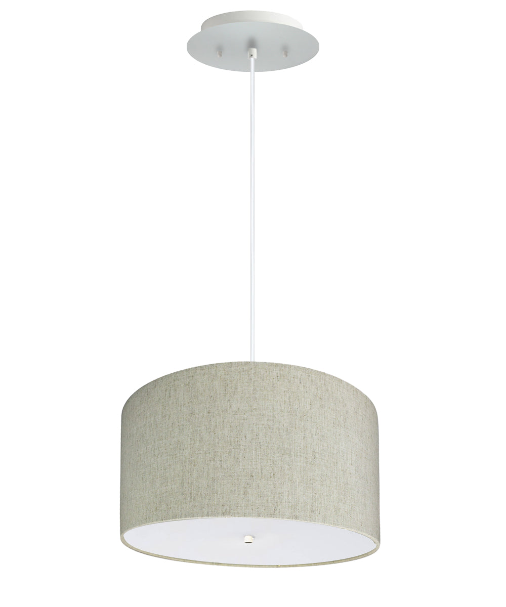 14W 2-Light Modern Pendant Lighting with Textured Oatmeal Shade & Diffuser, White Cord - Perfect for Kitchen Island, Dining Room, and Bedroom Lighting