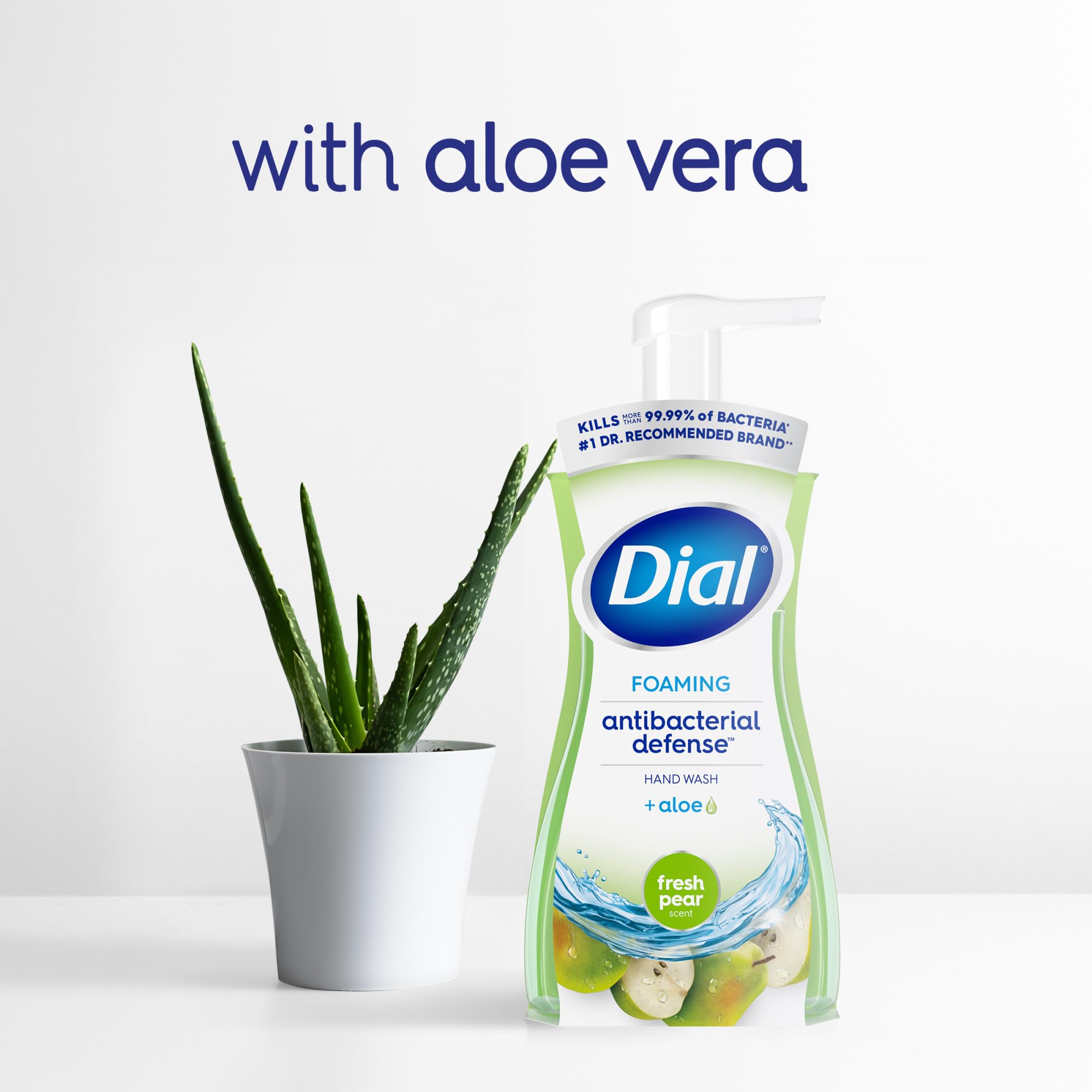 Dial Antibacterial Foaming Hand Wash - Fresh Pear Scent, 7.5 fl oz | Kills 99.9% Germs | Moisturizing & Gentle for Daily Hand Washing at Home, Office & School