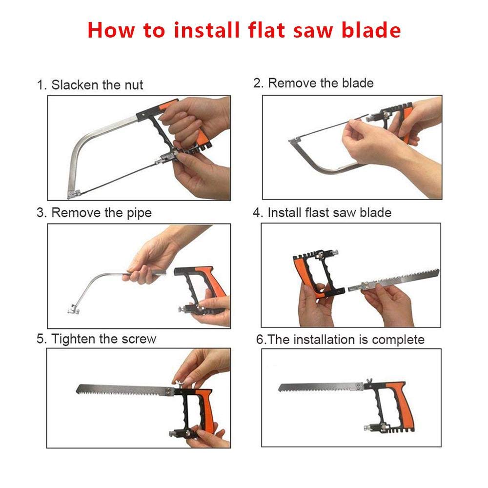 12-Piece Multifunctional Handsaw Set - Hacksaw, Coping Saw, Bow Saw for Wood, Metal, Plastic & Tile Cutting - Perfect for DIY Projects, Camping, Hunting & Garden Pruning
