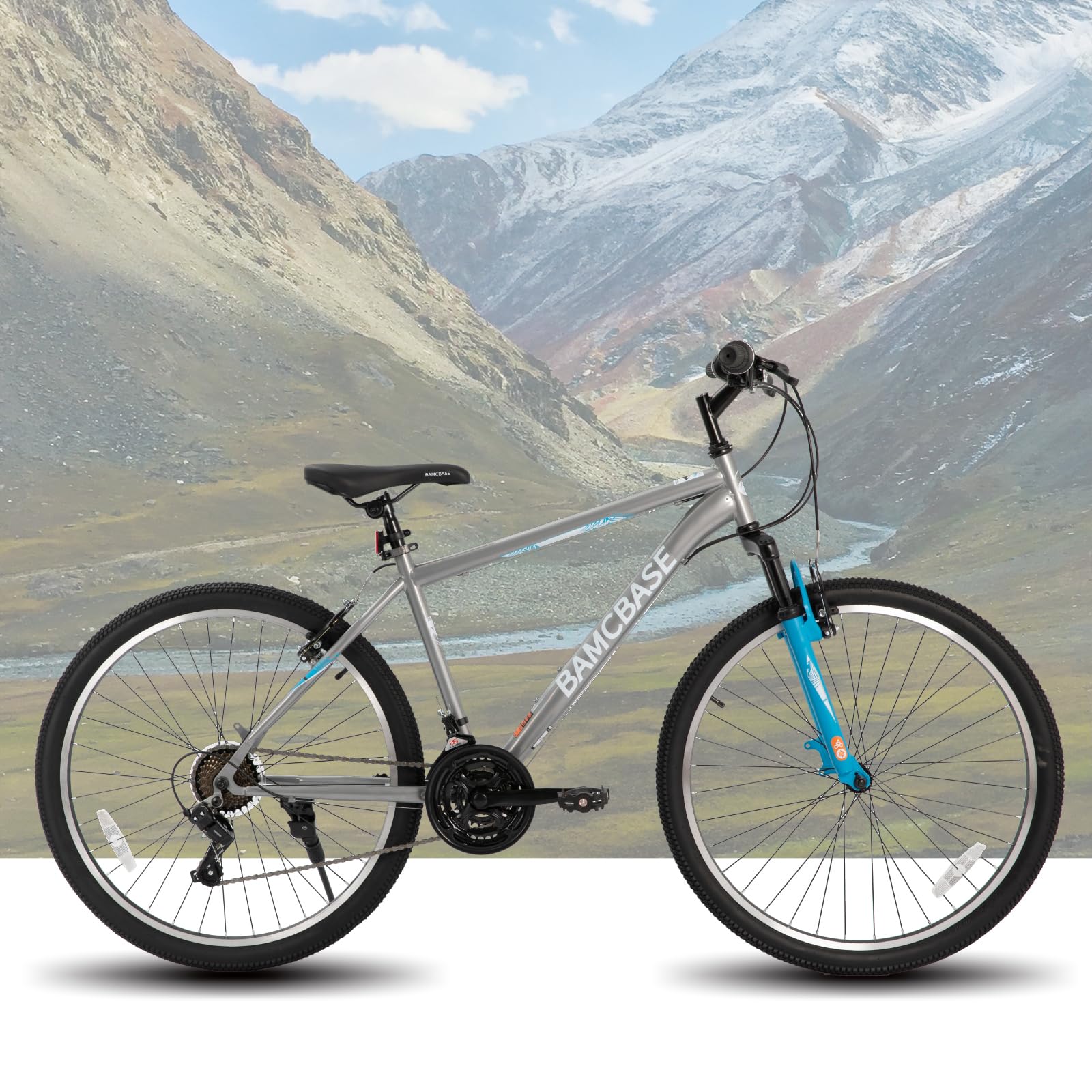 HILAND 26 & 27.5 Inch Mountain Bike for Men & Women - 21-Speed MTB with High-Tensile Steel Frame & V Brake - Adult Hardtail Bicycle for Trail Riding, Commuting & Outdoor Adventures