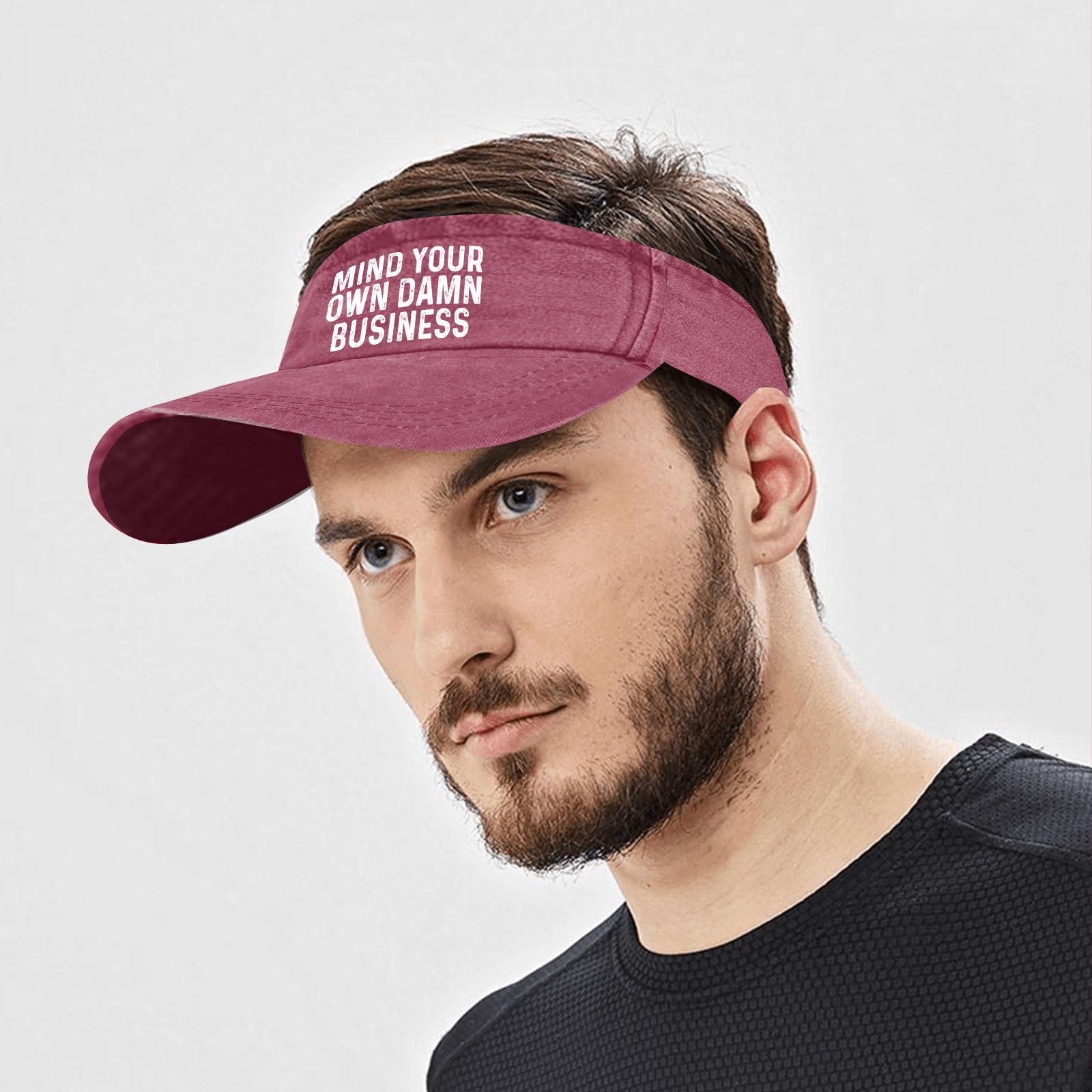 Mind Your Own Damn Business Baseball Cap - Sun Visor for Teens & Golf Hats - UV Protection Cool Adjustable Deep Rose Pink Hat - Perfect for Golf, Running, Outdoor Sports & Summer Fashion