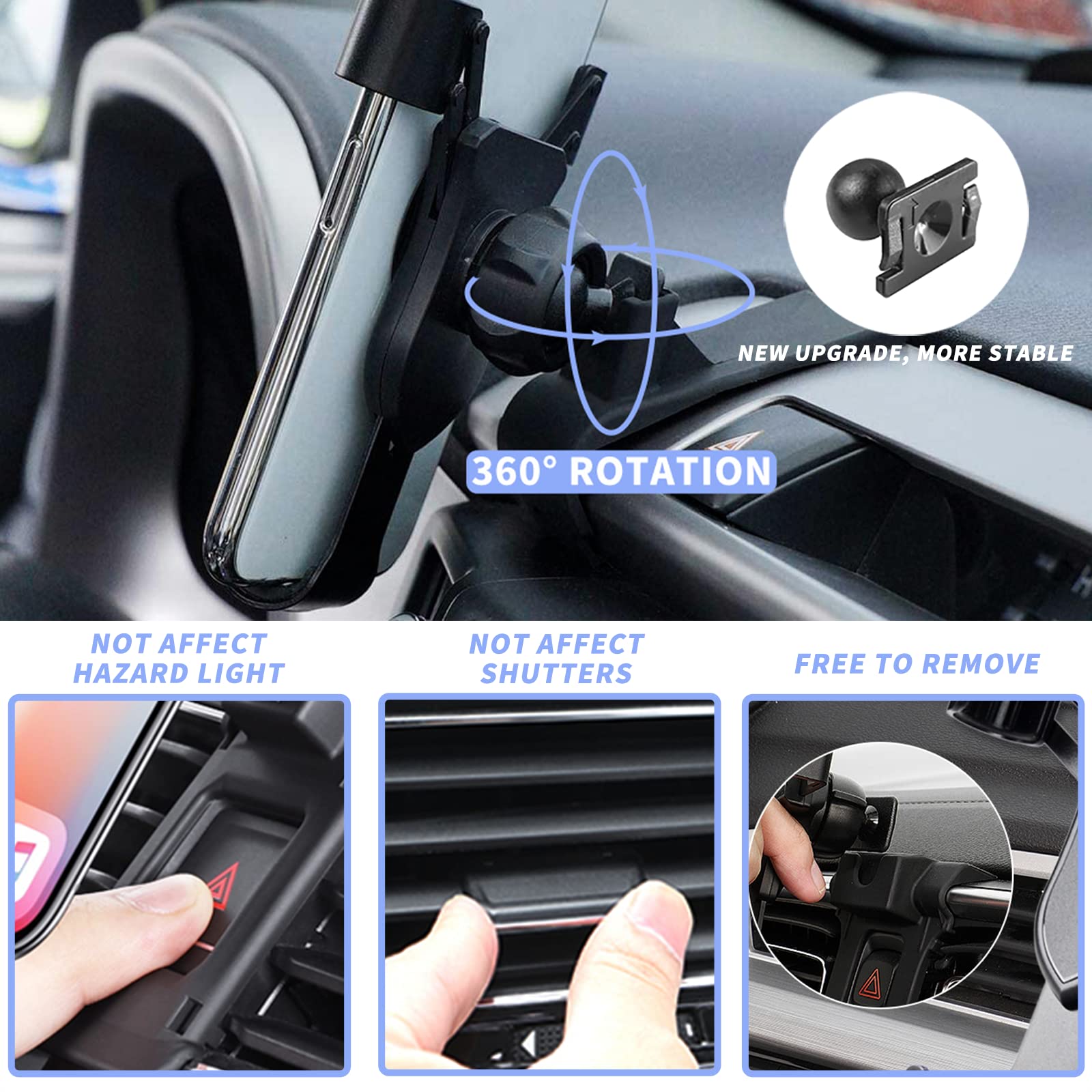Universal Car Phone Holder for Audi Q5 2014-2017 - Air Vent Phone Mount Compatible with iPhone 14/13/12, Samsung Galaxy S23/S22, LG & All Smartphones 4.7-6.7 Inch - Hands-Free Driving Accessory for GPS Navigation & Safe Commuting