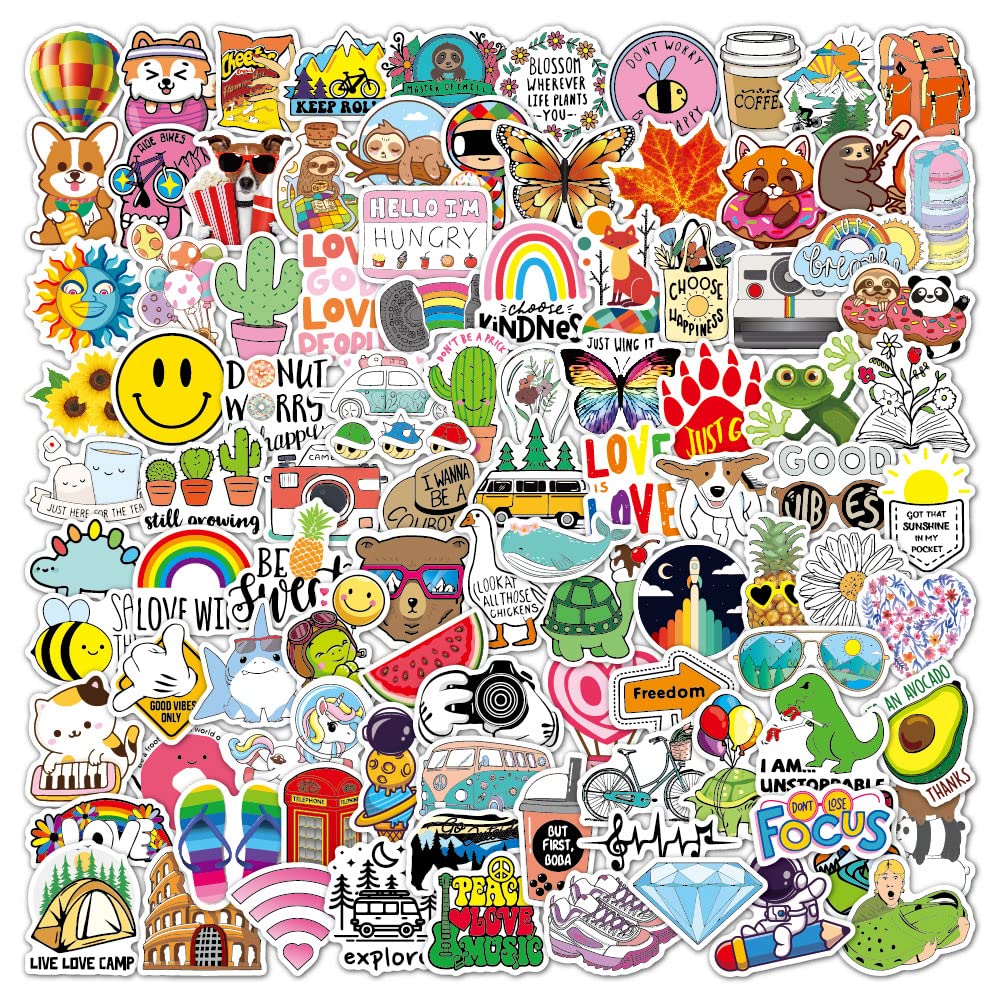 100PCS Aesthetic VSCO Stickers - Waterproof Vinyl Decals for Water Bottles, Laptops, Skateboards & Phones - Cute Sticker Pack for Kids, Teens & Girls - Perfect for DIY Crafts, Scrapbooking & Personalizing Accessories