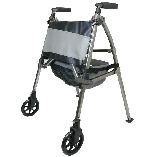 Signature Life Elite Travel Folding Walker - Lightweight Mobility Aid with Black Walnut Finish | Perfect for Seniors, Travel & Indoor/Outdoor Use