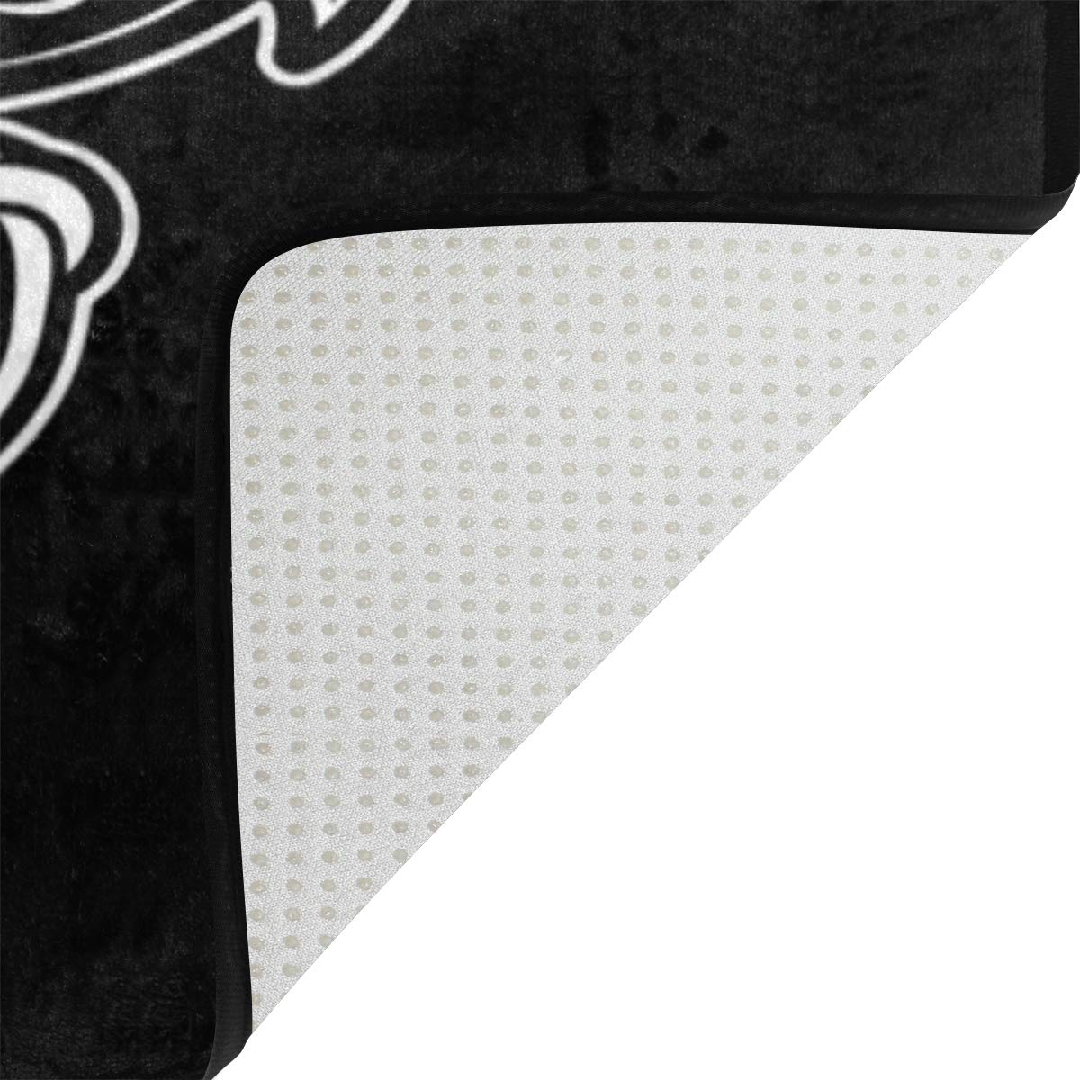 ALAZA Japanese White Dragon Black Area Rug - 7' x 5' Modern Oriental Floor Carpet for Living Room, Bedroom, Office - Perfect for Home Decor & Feng Shui Design