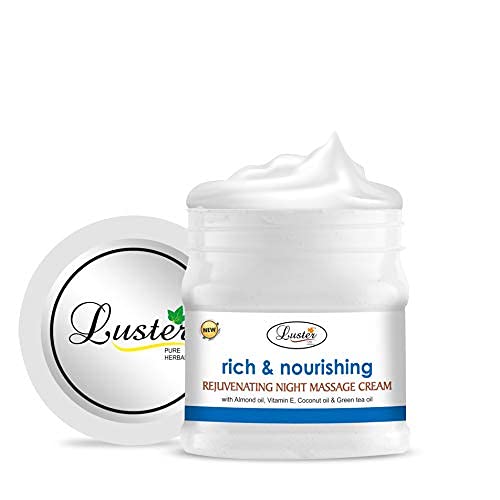 Luster Rich Nourishing Rejuvenating Night Massage Cream for Face & Body - Paraben & Sulfate Free, 500ml | Deep Hydration & Anti-Aging Night Cream for Men & Women | Perfect for Nighttime Skincare Routine & Relaxing Massage Therapy
