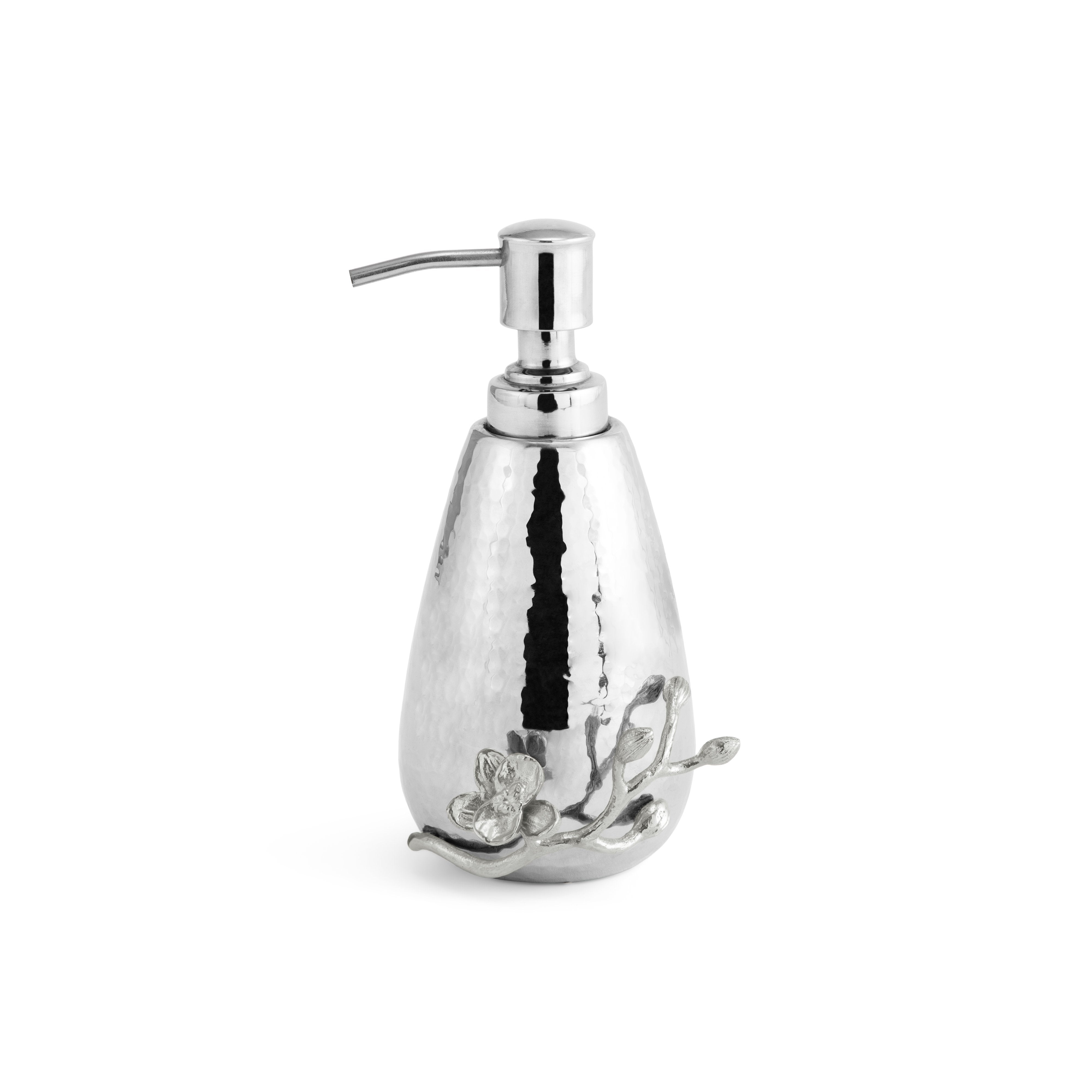 Elegant White Orchid Soap Dispenser - Automatic Touchless Hand Soap Pump for Bathroom & Kitchen - Modern Liquid Soap Dispenser for Home, Office, or Restaurant Use
