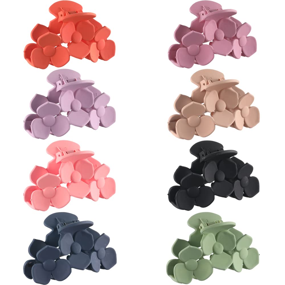8 Pcs Non-Slip Jaw Hair Clips for Women - Strong Hold Claw Clips for Thick & Long Hair - Trendy Hair Accessories for Everyday Styling, Work, and Special Occasions