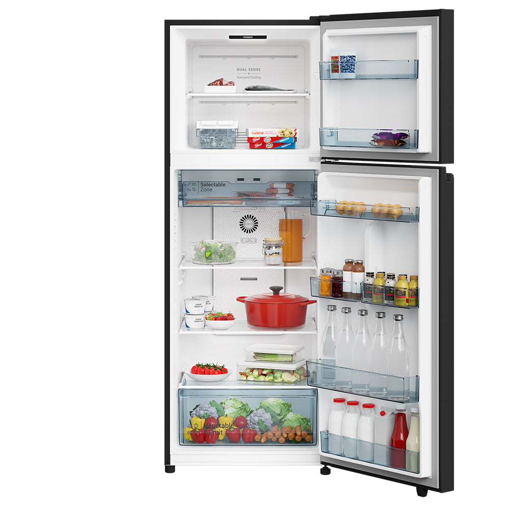 Hitachi HRTN6443SGBKSG 2-Door Top Freezer Refrigerator - Energy Efficient, Large Capacity for Home, Kitchen & Restaurant Use