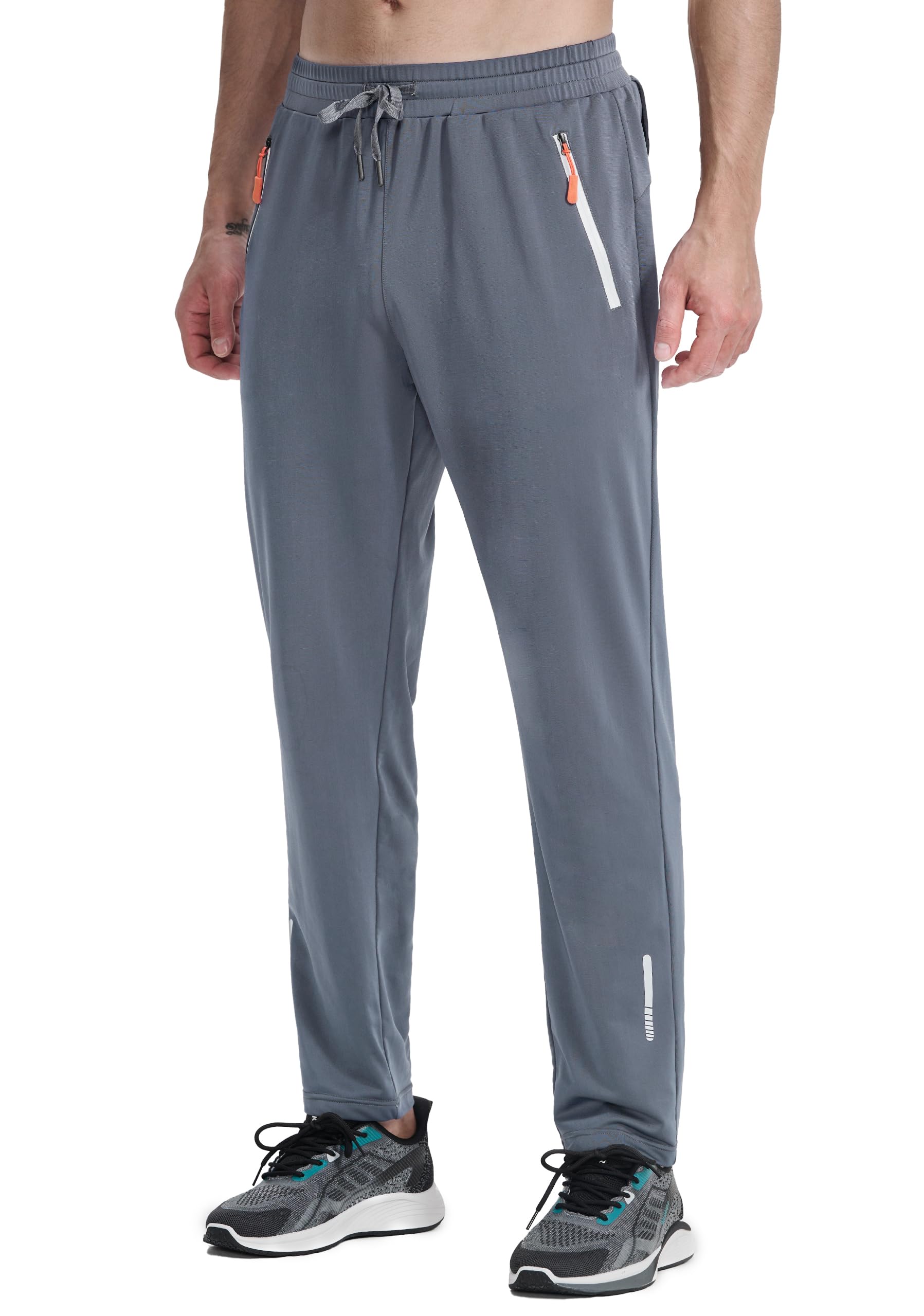 Men's Lightweight Elastic Joggers - Breathable Running Sweatpants with Zipper Pockets for Workout, Golf, Travel & Casual Wear | Athletic Pants for Gym, Outdoor Sports & Everyday Comfort