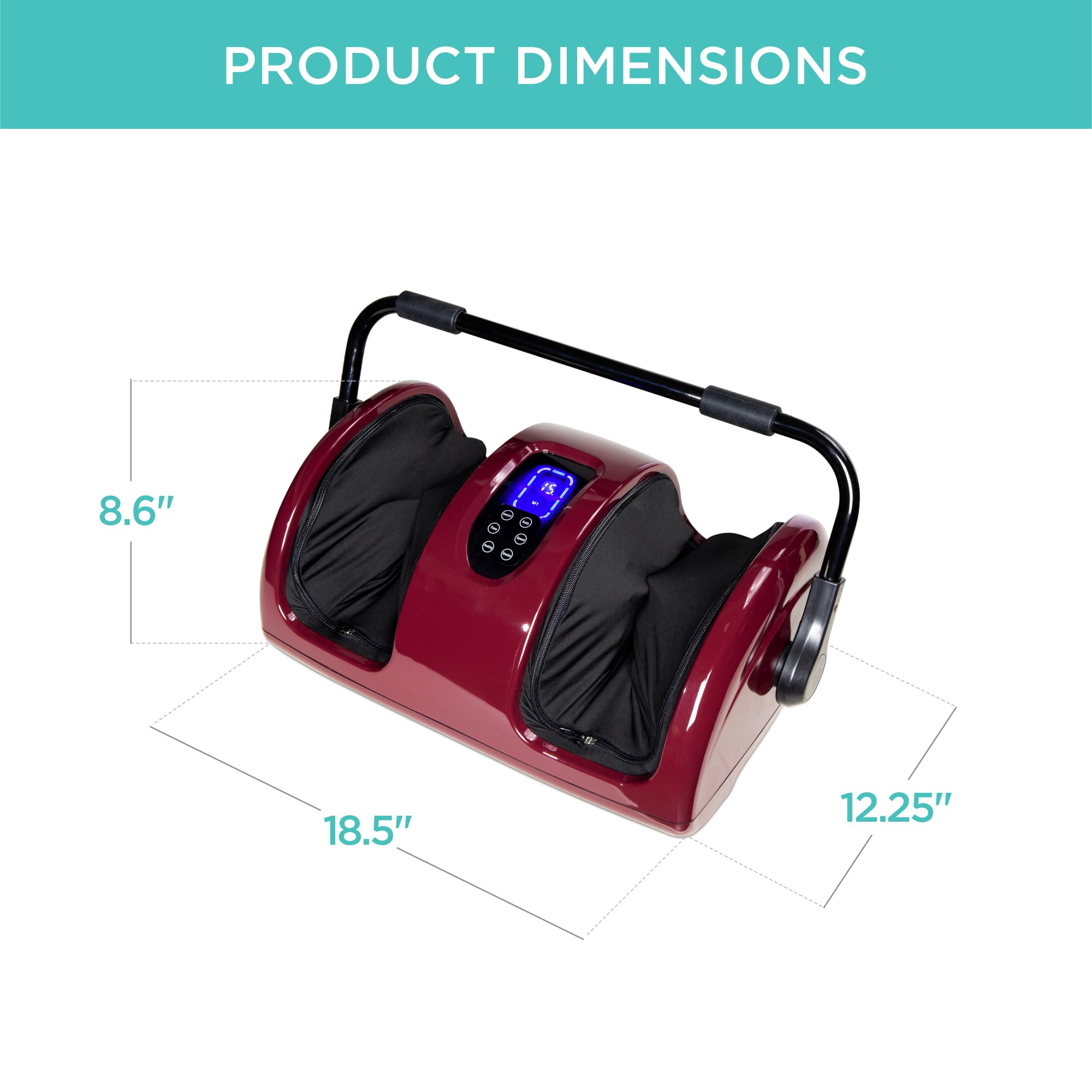 Best Choice Products Heated Shiatsu Foot Massager for Pain Relief, Plantar Fasciitis & Neuropathy - Improves Blood Circulation w/Compact Design - Burgundy - Perfect for Home, Office & Relaxation Therapy
