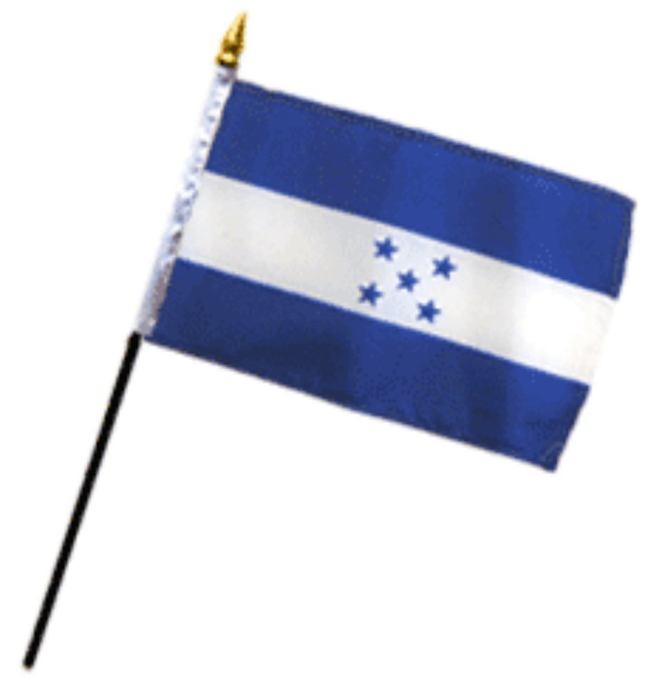 Honduras 4x6 Inch Mini Desk Stick Flag Set of 3 - Small Handheld Flags for Office Decor, School Events, and Patriotic Displays