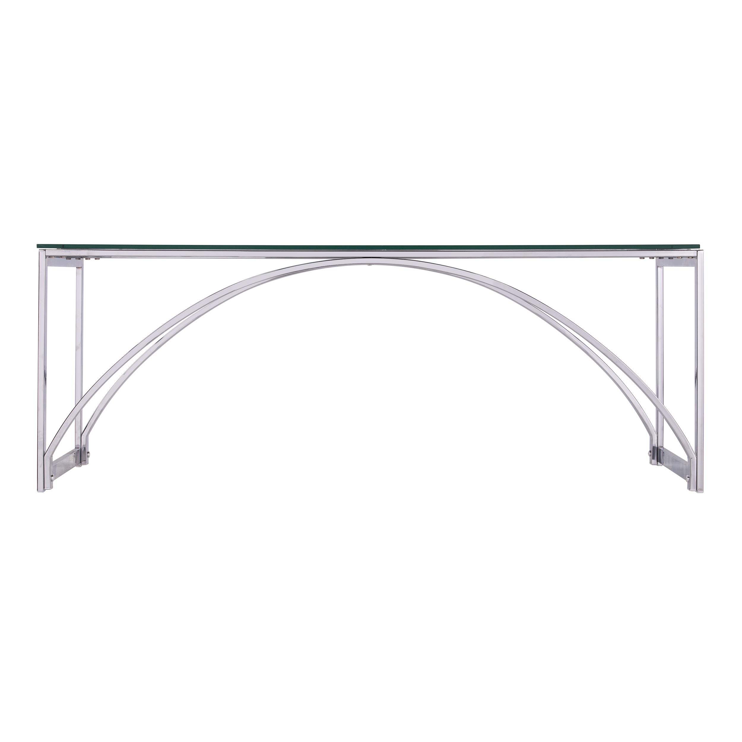 SEI Furniture Stevenly Modern Chrome Coffee Table - Stylish Living Room Center Table for Small Spaces, Home Decor & Entertainment Areas