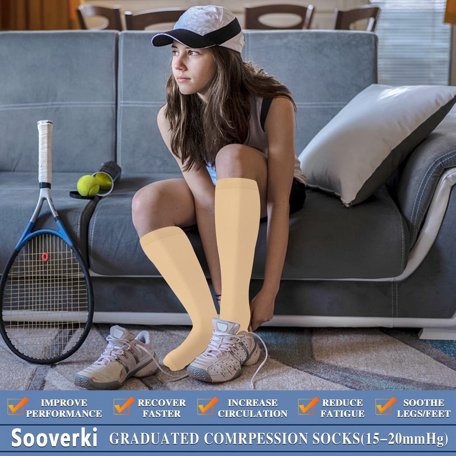 Best Compression Socks for Women & Men - 3 Pairs Medical Grade Support Socks for Improved Circulation, Swelling Relief - Ideal for Nurses, Runners, Travelers & Long Standing Workers