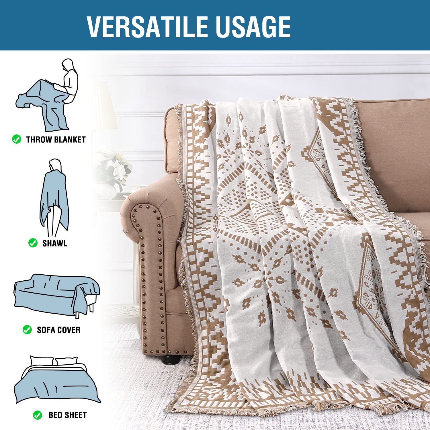Reversible Sofa Cover for Dogs - H.VERSAILTEX Stretchable Couch Slipcover Fits Most Sofa Shapes, XX-Large 91
