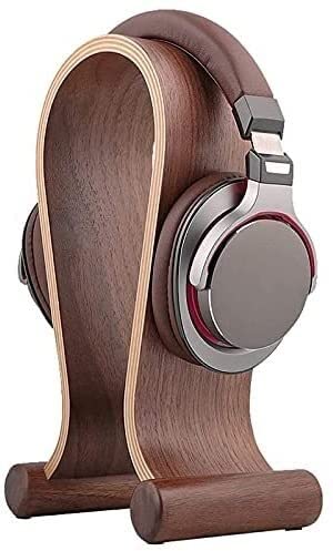 Premium Wooden Headphone Stand Holder - Universal Gaming & Studio Headset Stand with Non-Slip Base, Desktop Headphone Rack for Sony, Bose, Beats (Walnut) - Perfect for Home Office, Gaming Setup & Workspace Organization