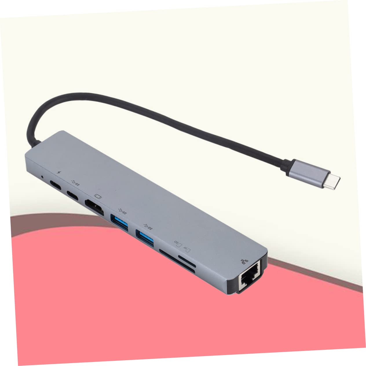 OSALADI 8-in-1 USB C Hub Adapter with TF/SD Card Slot, Ethernet Port, 4K HDMI, USB 3.0 Ports - Perfect for MacBook Pro/Air, Chromebook, Windows Laptops & Home Office Setup