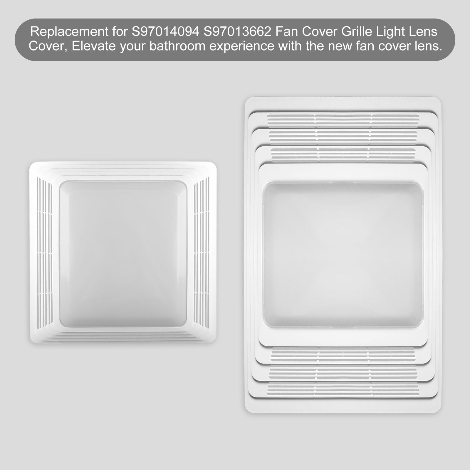 Nutone Broan Bathroom Vent Fan Light Lens Cover Replacement - Compatible with S97014094 & S97013662 - Durable Fan Cover Grille for Bathroom Exhaust Fans (1 Pack) - Perfect for Home Renovation & Ventilation Maintenance