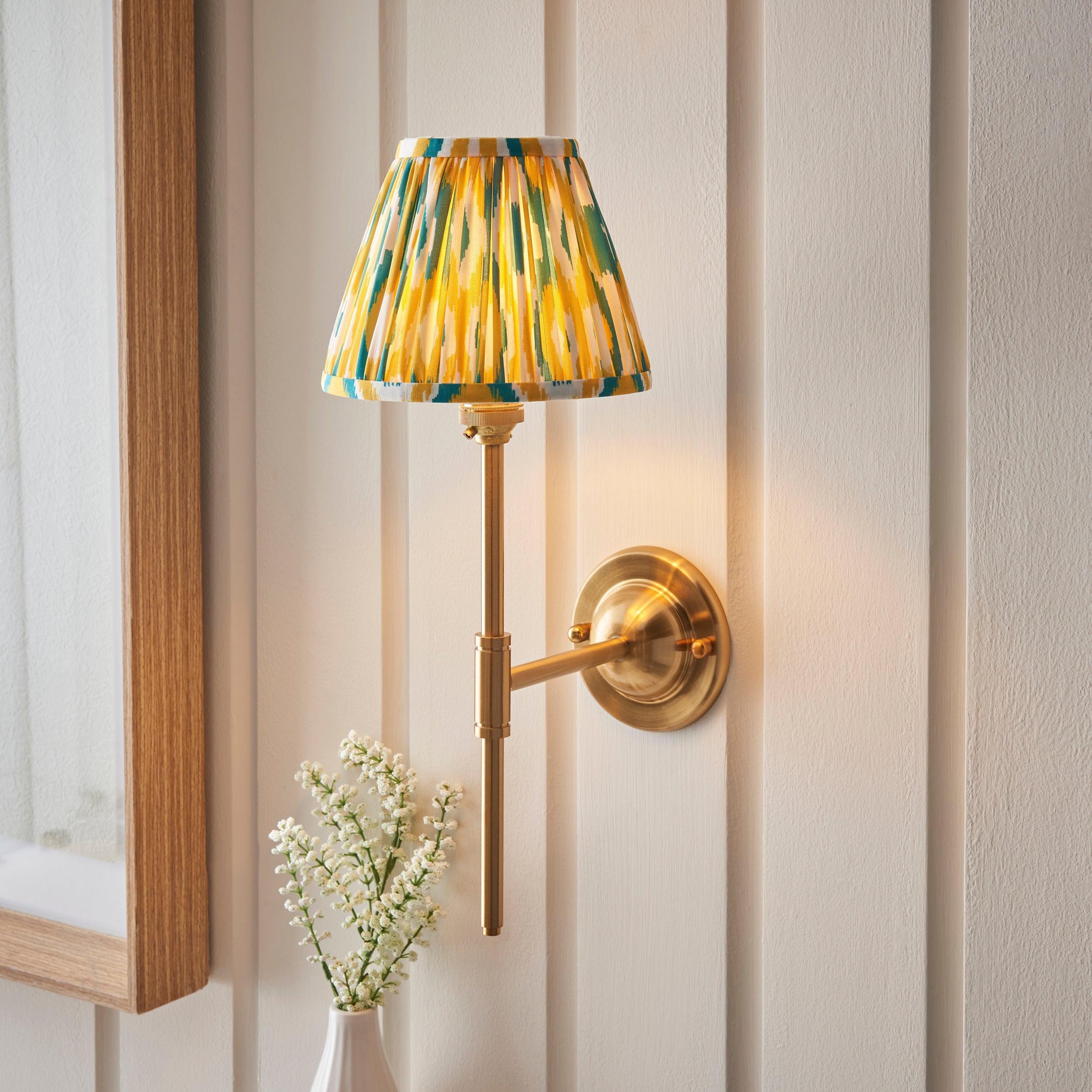 Brass Dome T Bar Wall Light with 16cm Shade - Vintage Industrial Ceiling Fixture for Living Room, Bedroom, or Entryway Lighting